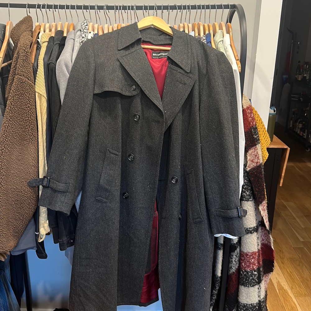 Vintage men’s stratojac wool trench coat